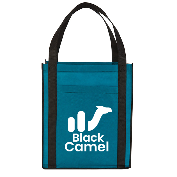 Personalized Large Non-Woven Grocery Totes with Pocket