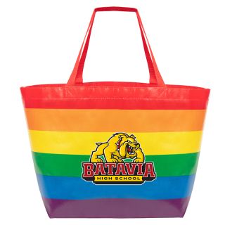 Rainbow Laminated Non-Woven Tote Bags
