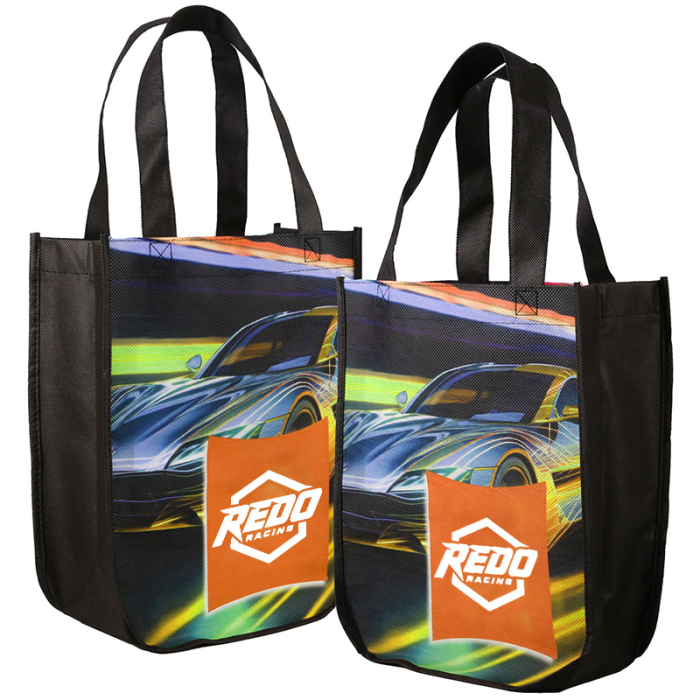 Promotional Sublimated Yuma Non-Woven Curve Bottom Totes 2-sided