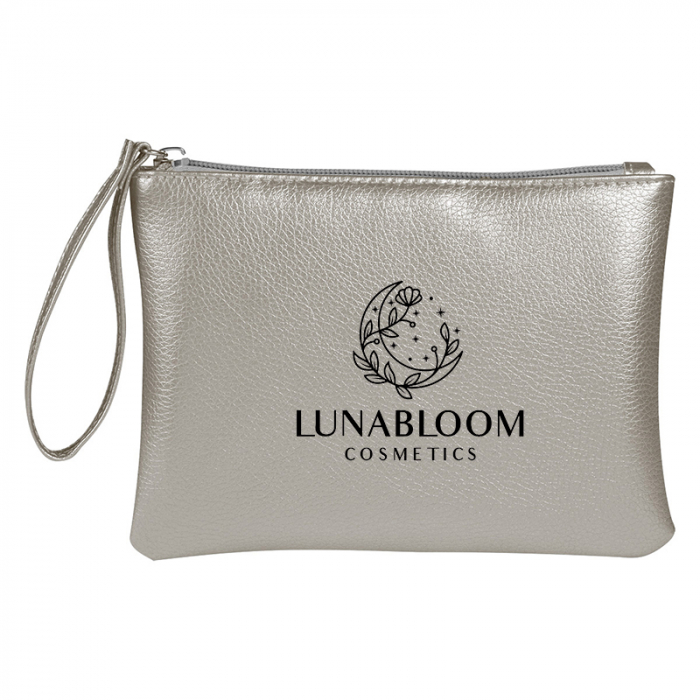 Custom Printed Metallic Glamour Cosmetic Wristlet Bags