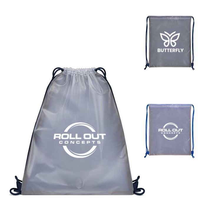 Custom Reversible Frosted Drawstring Backpacks