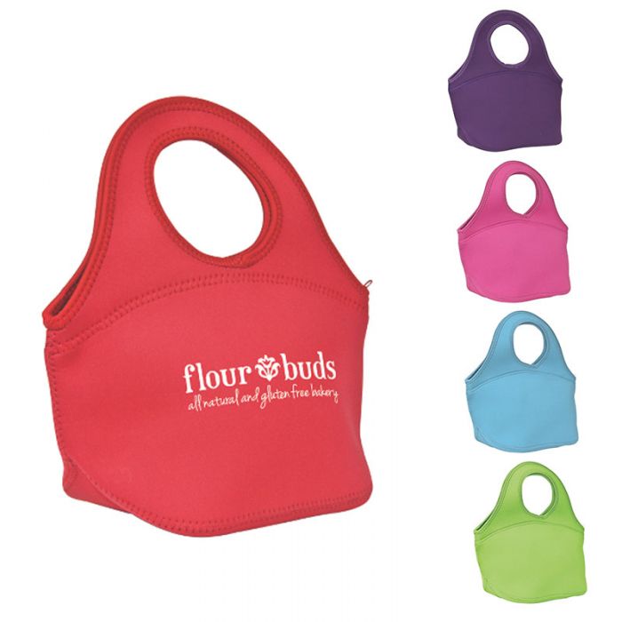 Customized Easy Carry Zippered Neoprene Lunch Bags