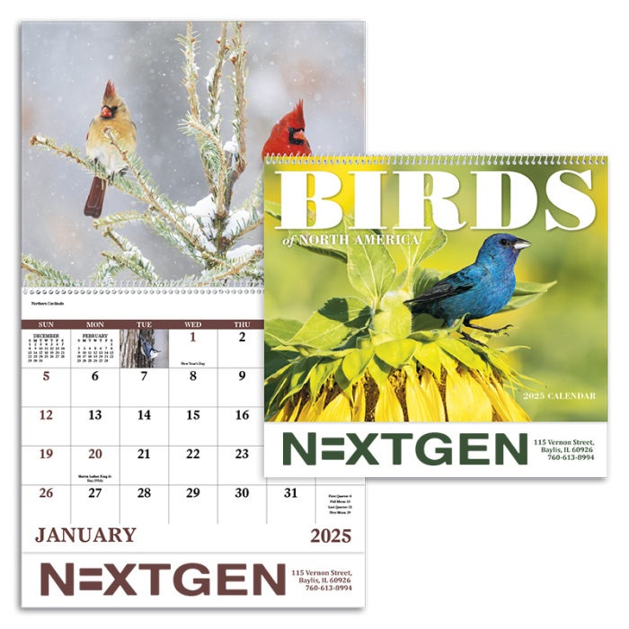 Promotional Birds of North America Spiral Wall Calendars