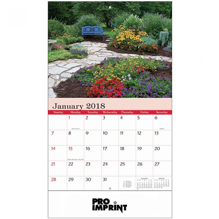 Custom 2018 Gardens Stapled Wall Calendars