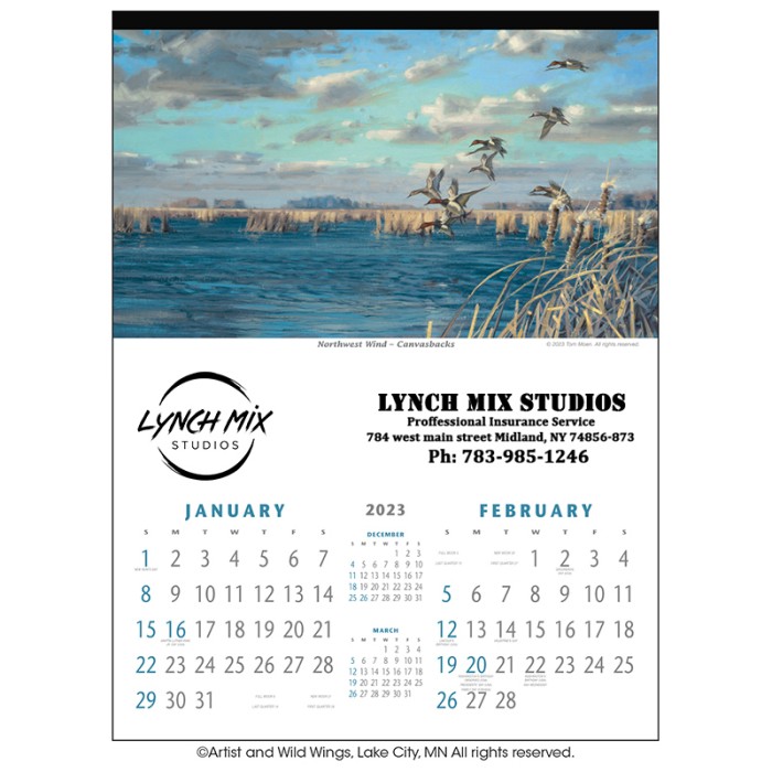 Custom North American Waterfowl Large Wall Calendars