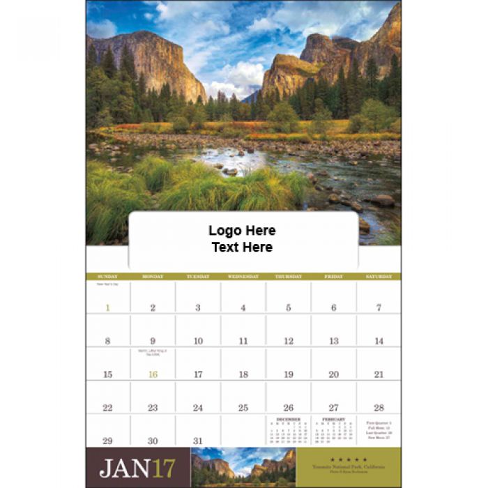 Custom Imprinted 2017 American Splendor Window Wall Calendars