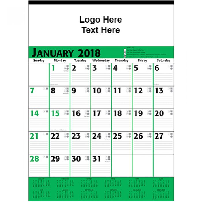 Custom Printed 2018 Commercial Planner Wall Calendars