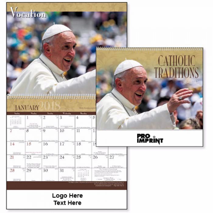 Promotional 2018 Catholic Traditions Spiral Wall Calendars