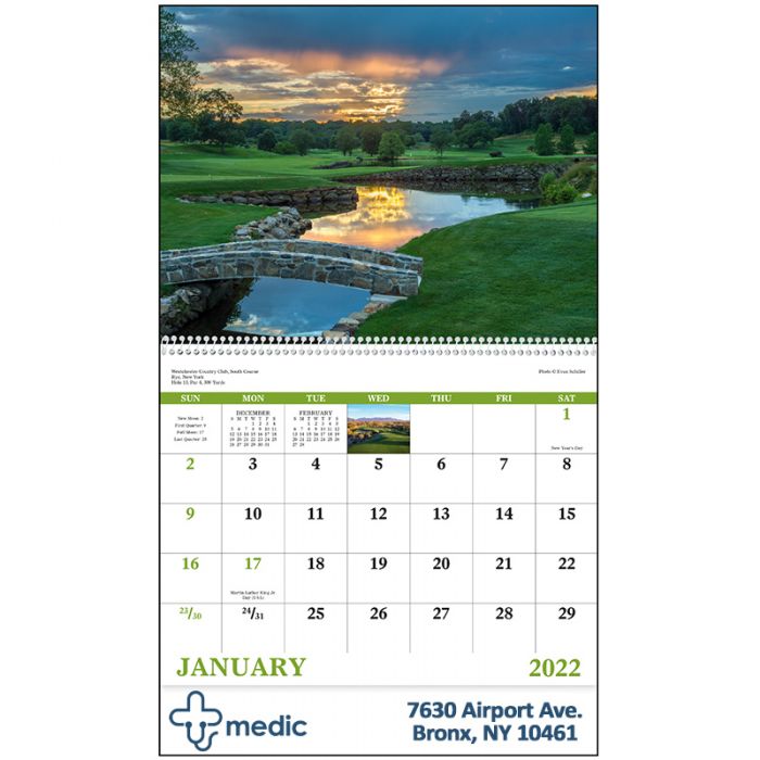 Promotional Fairways and Greens Spiral Wall Calendars
