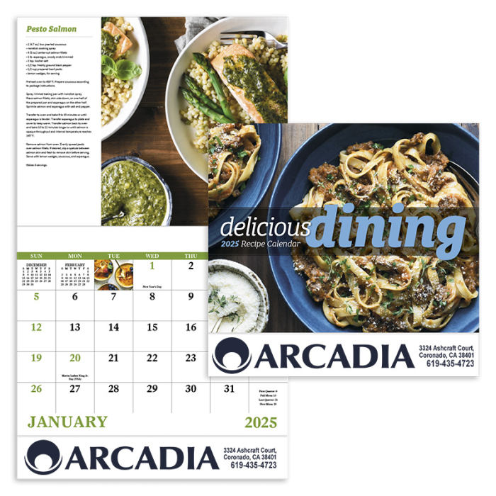 Promotional Delicious Dining Stapled Wall Calendars