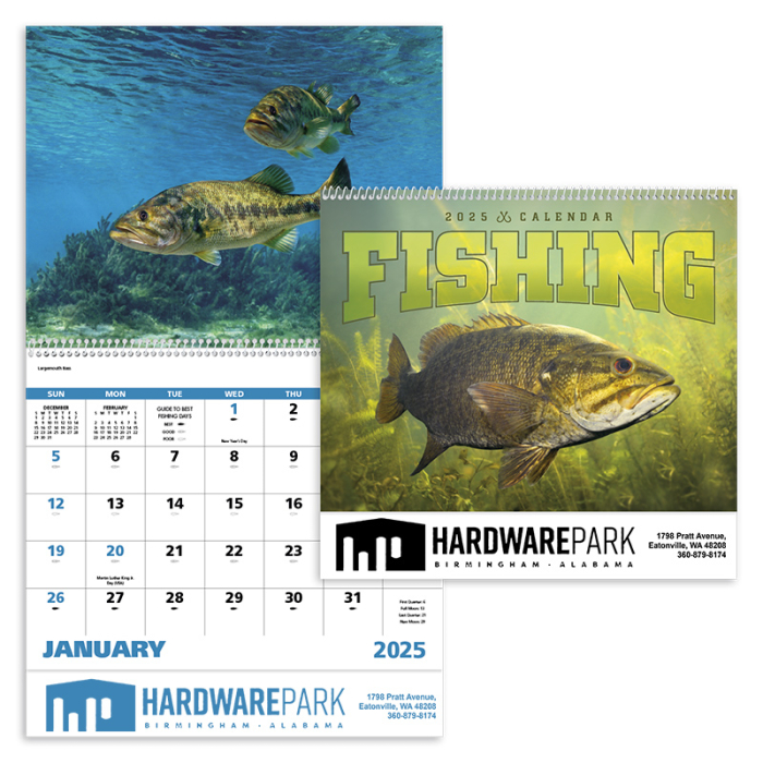 Promotional Fishing Spiral Wall Calendars