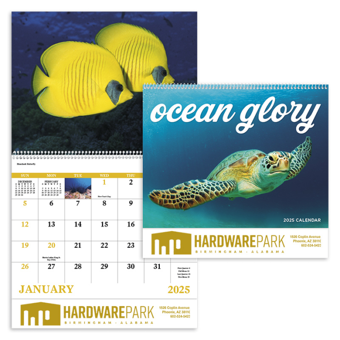 Promotional Ocean Glory Spiral Wall Calendars