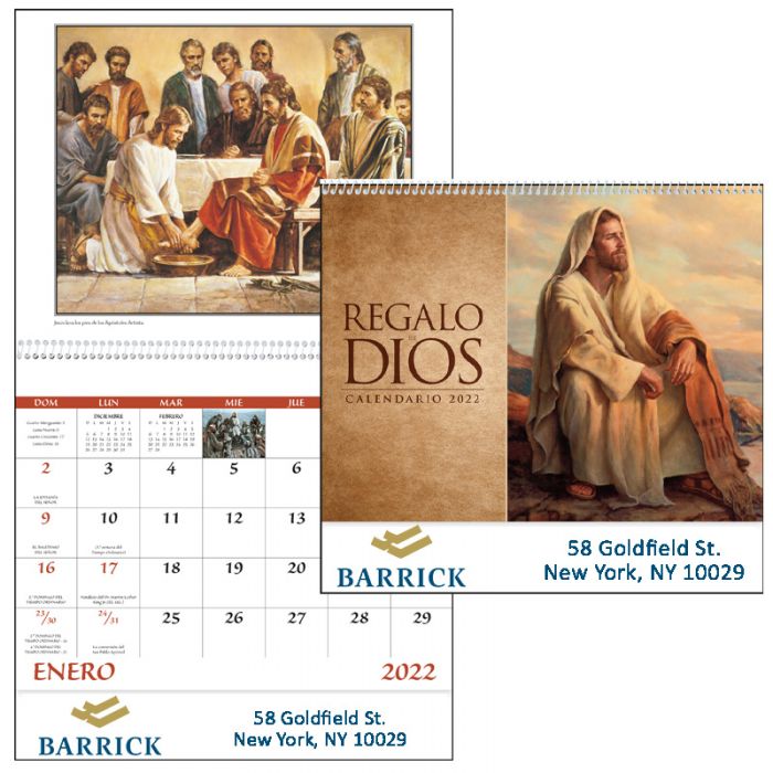 Promotional Regalo de Dios without Funeral Planner Spiral Wall Calendars