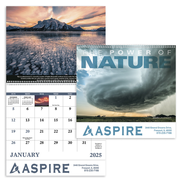 Promotional The Power of Nature Spiral Wall Calendars