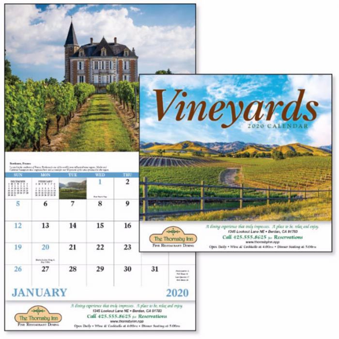 Promotional Vineyards Stapled Wall Calendars