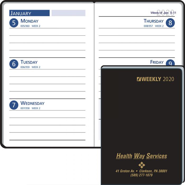 Custom Printed Ruled Weekly Format In Casemade Cover Planners