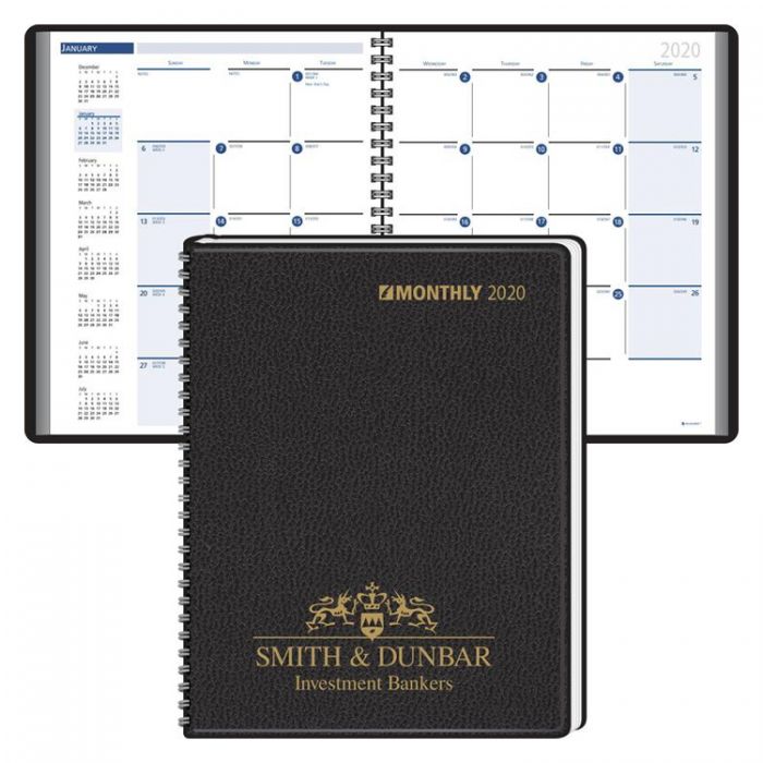 Custom Printed Wired to Cover Monthly Desk Planners