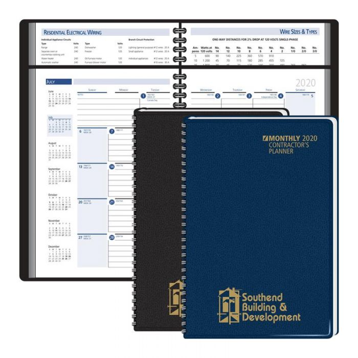 Customized 2020 Contractor's Planning Manual Monthly Planners