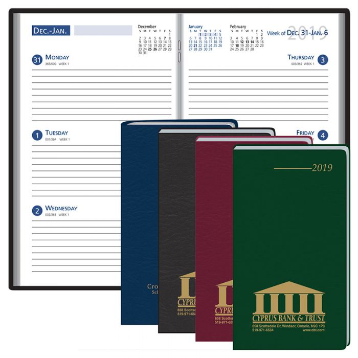 Promotional 2019 Ruled Weekly Format in Vinyl Jacket Planners