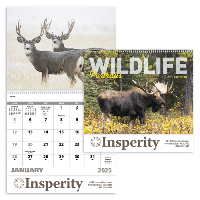 Promotional Wildlife Portraits Spiral Wall Calendars