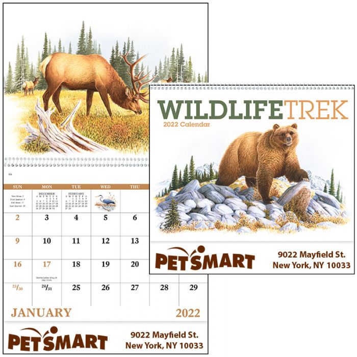 Promotional Wildlife Trek Spiral Wall Calendars
