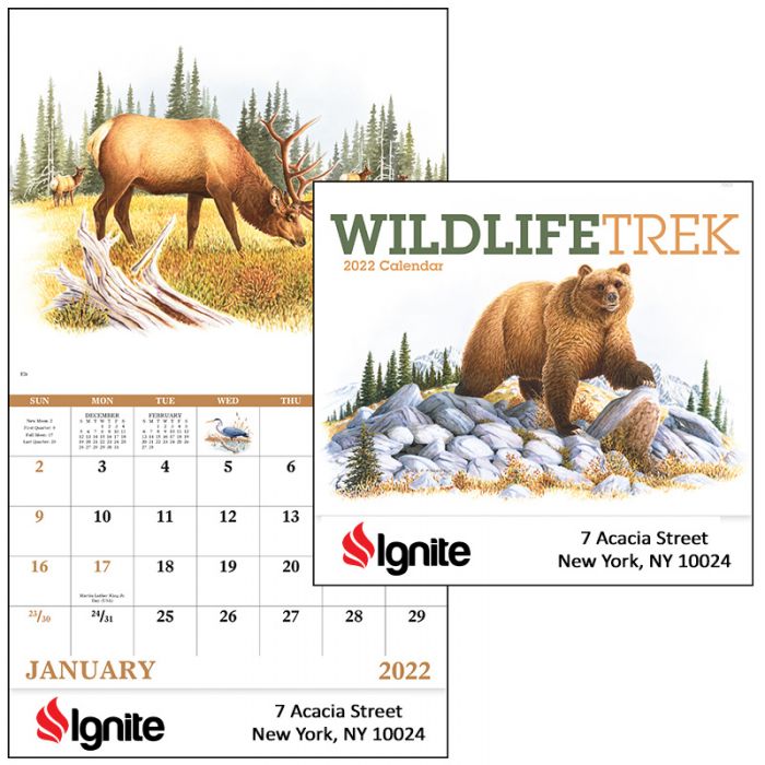 Promotional Wildlife Trek Stapled Wall Calendars