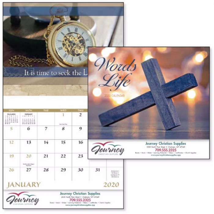 Promotional Words Of Life Stapled Wall Calendars