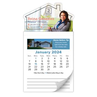 3.5x6.25 Custom House Shaped Magnet Tear Off Calendars