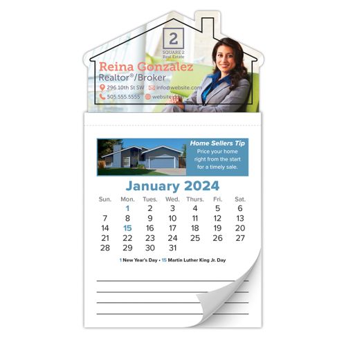 3.5x6.25 Custom House Shaped Magnet Tear Off Calendars