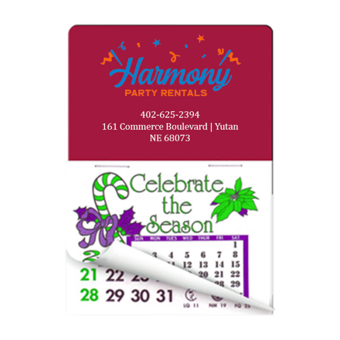 Customized Rectangle Calendar Pad Stickers with Tear Away Calendar