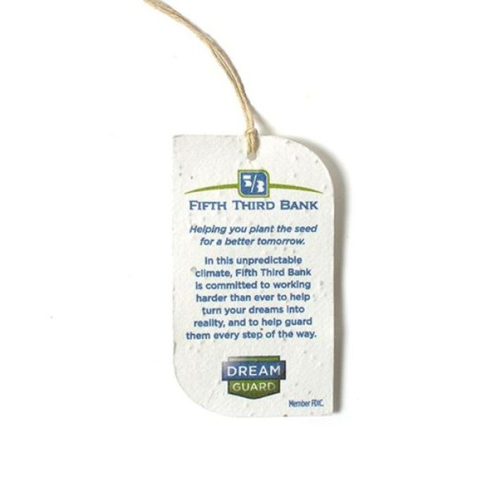 Custom Imprinted Seed Paper Product Tags - Curve