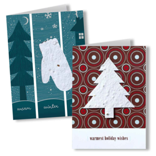 Seed Paper Shape Folding Cards - Handmade Eco White