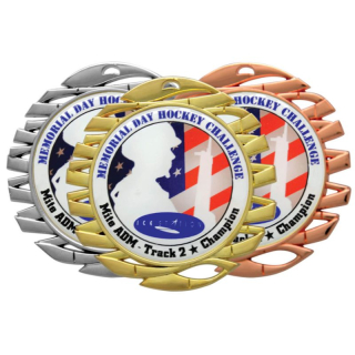 2 Inch Digistock Medals: Woven Ribbon Border