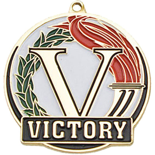 Stock Gold Enamel Medals: Victory