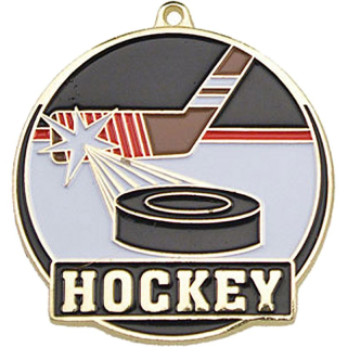 Stock Gold Enamel Medals: Hockey