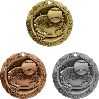 Stock World Class Sports And Academic Medals: Baseball