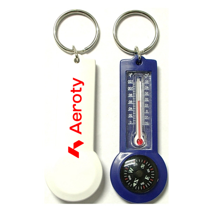 Custom Compass and Thermometer Keychains