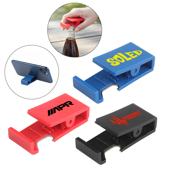 Custom Handy Clips with Built-In Phone Stand and Bottle Opener
