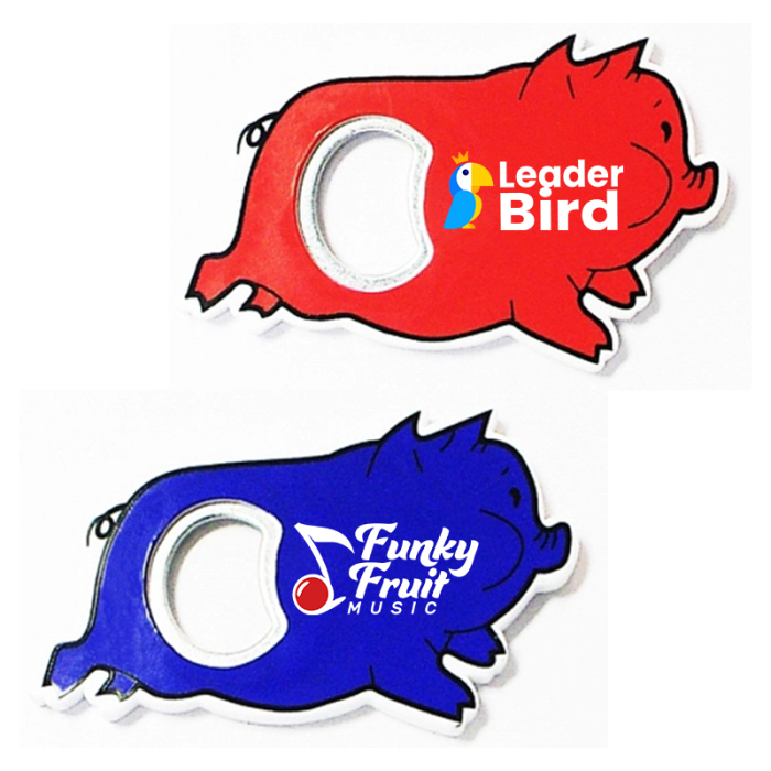 Custom Jumbo Size Pig Shape Magnetic Bottle Openers