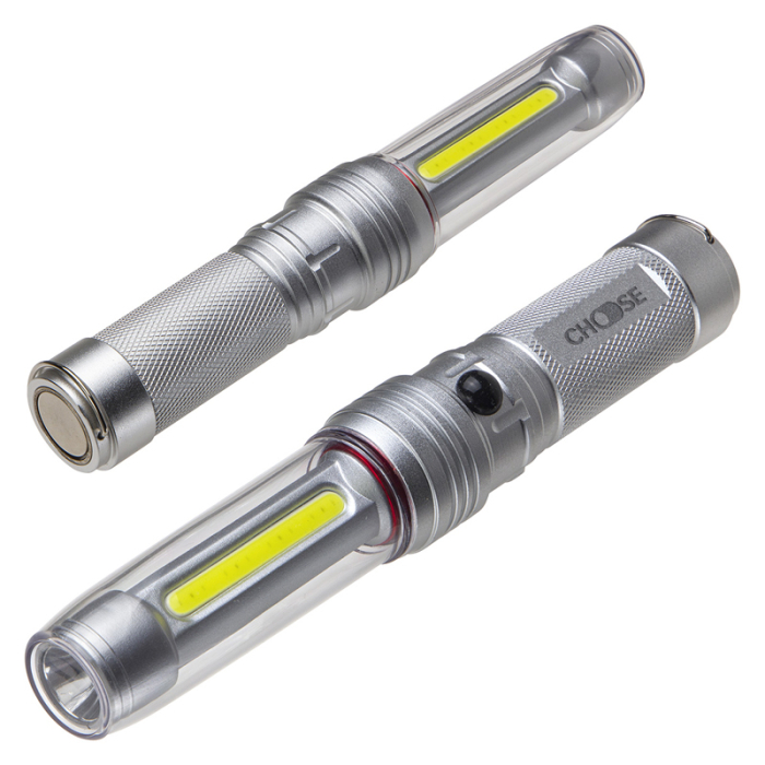 Imprinted Baton COB and LED Flashlights with Magnetic Bases 