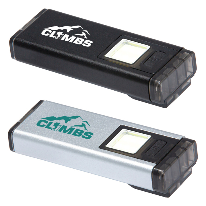 Imprinted Flash Pocket COB Flashlights With Clips and Magnets 