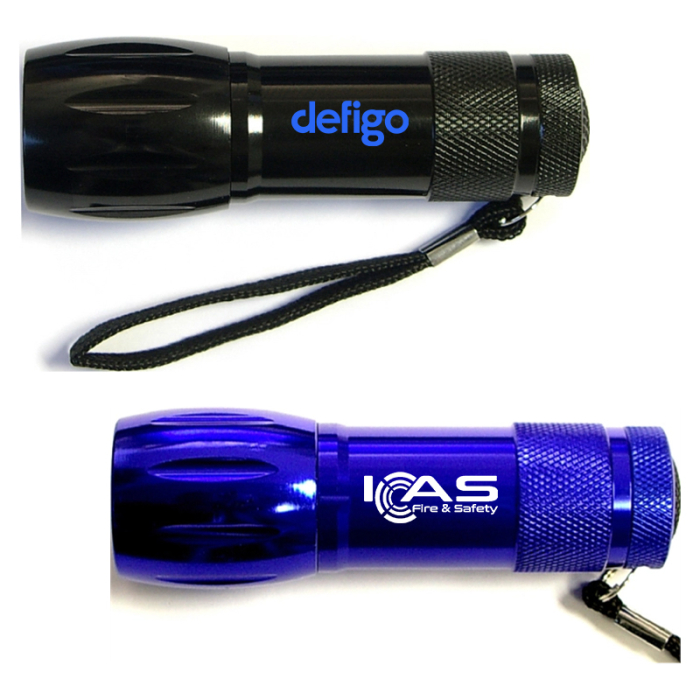 Personalized Aluminum 9 LED Flashlights with Batteries