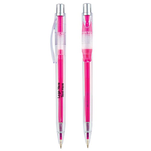 Promotional Breast Cancer Awareness Clear Cut Plastic Pens