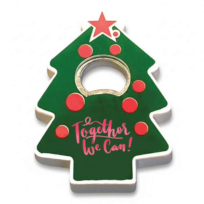Promotional Jumbo Size Christmas Tree Shape Magnetic Bottle Openers