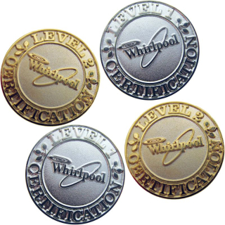 1 Inch Copper and Brass Diestruck Sandblasted Lapel Pins
