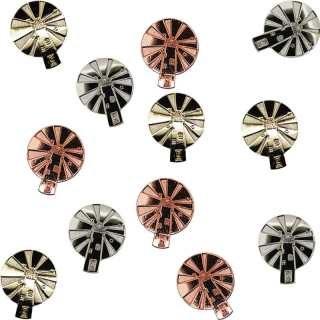 1/2 Inch Copper and Brass Diestruck Sandblasted Lapel Pins