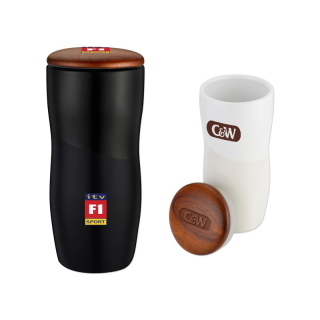 12 Oz Double Wall Ceramic Tumblers with Lid