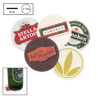 4 Inch Round Heavy Weight Pulpboard Coasters