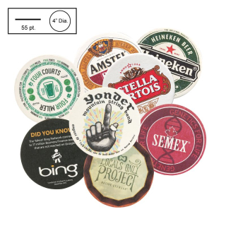 4 Inch Round Medium Weight Pulpboard Coasters