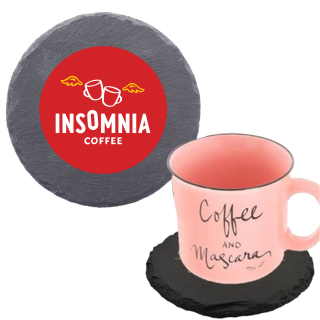 Round Slate Coasters with EVA Bottom Pad